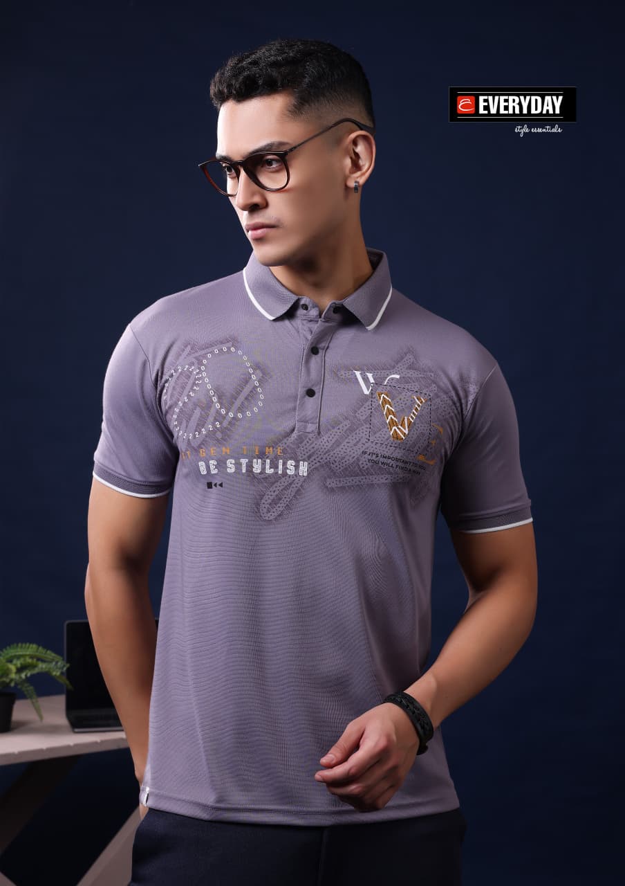 Vol 1403 Collar Everyday Tencil Lycra Mens Tshirts Wholesale