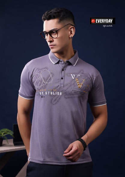 Vol 1403 Collar Everyday Tencil Lycra Mens Tshirts Wholesale