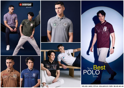 Vol 1403 Collar Everyday Tencil Lycra Mens Tshirts Wholesale
