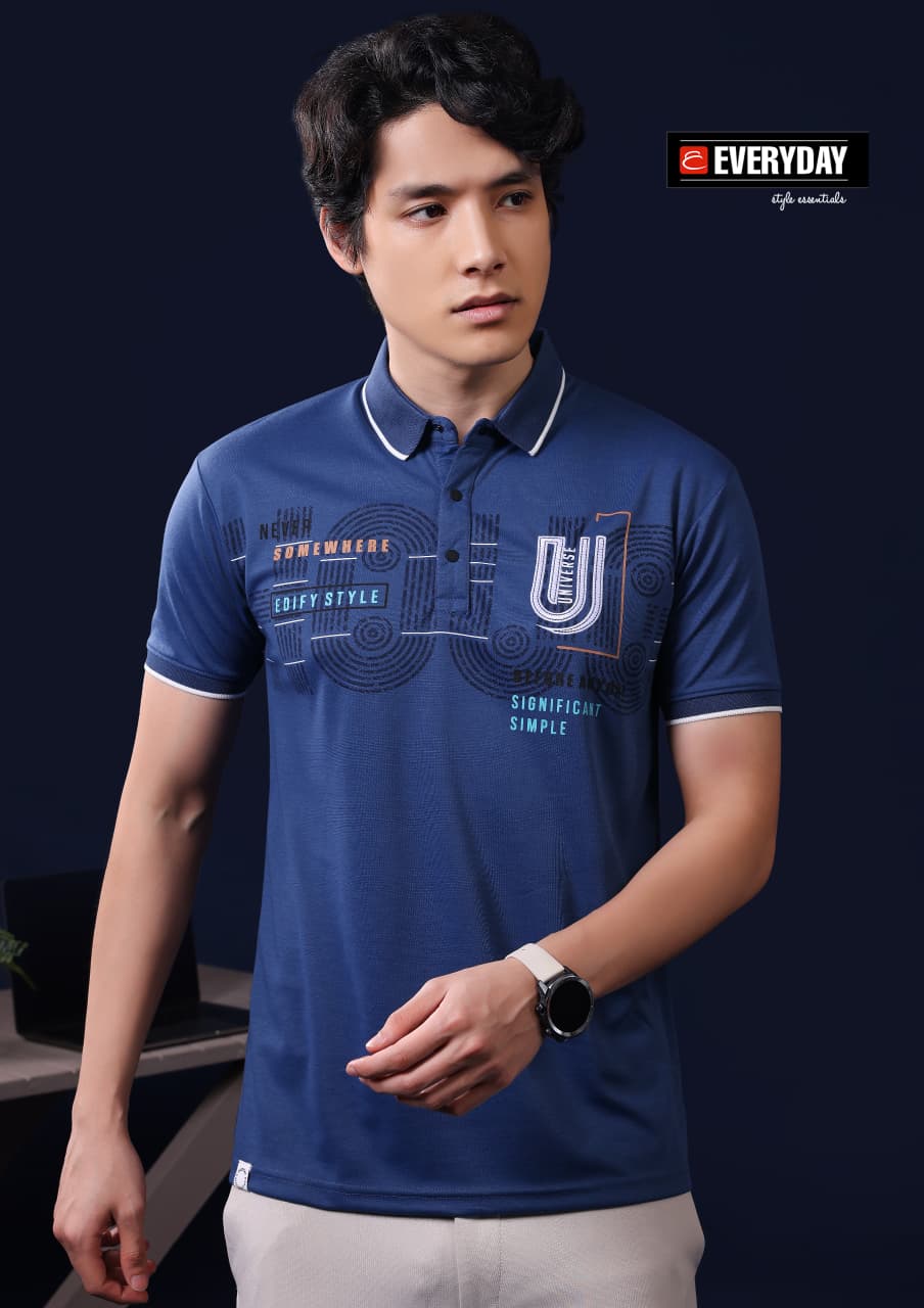 Vol 1403 Collar Everyday Tencil Lycra Mens Tshirts Wholesale