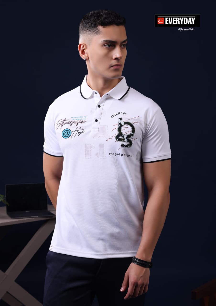 Vol 1403 Collar Everyday Tencil Lycra Mens Tshirts Wholesale