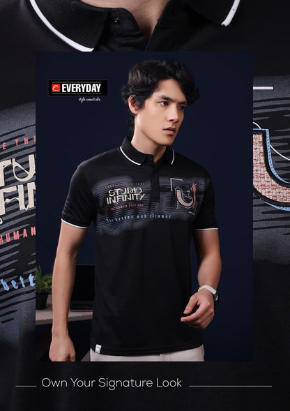 Vol 1403 Collar Everyday Tencil Lycra Mens Tshirts Wholesale