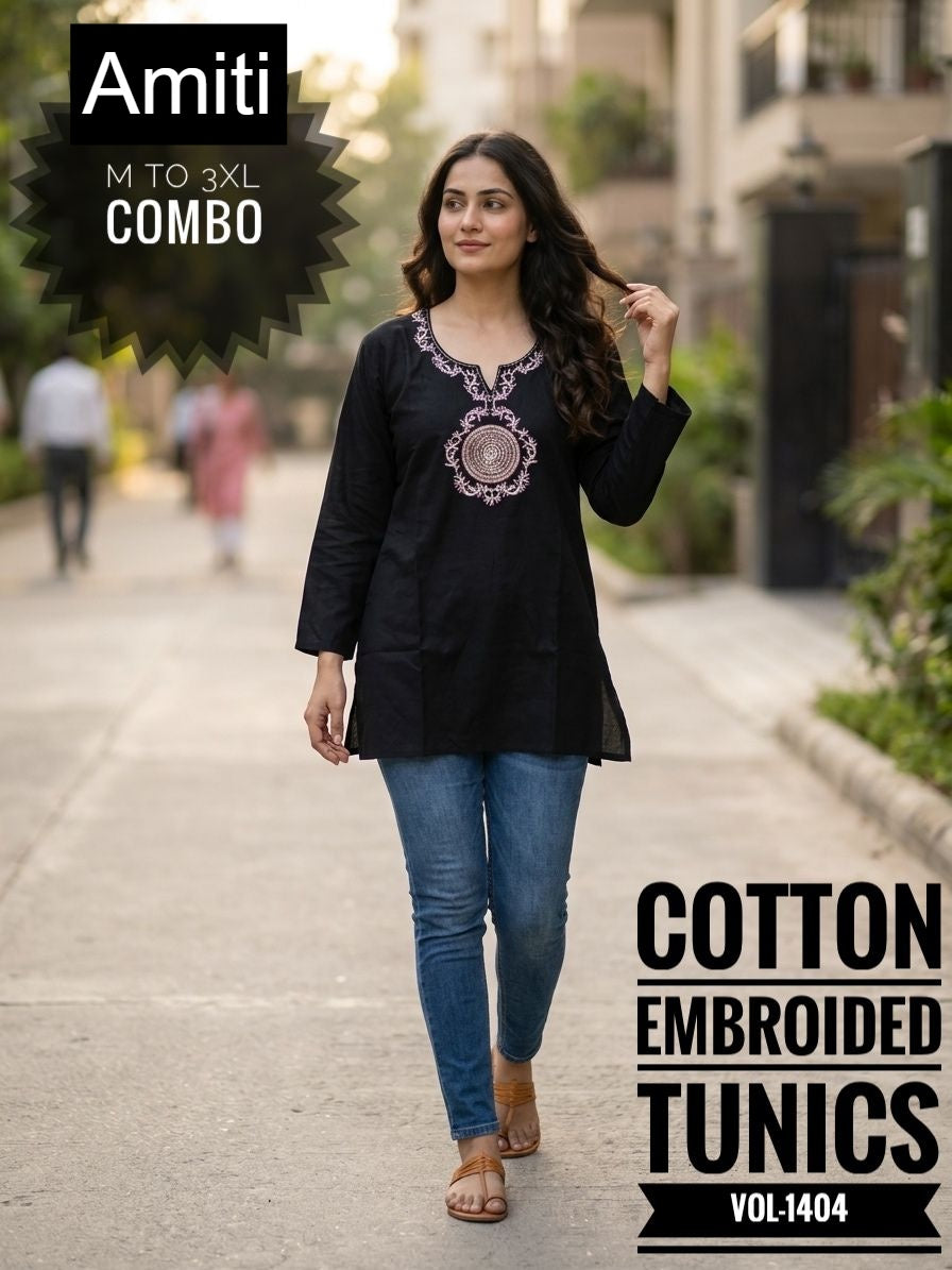 Vol 1404 Amiti Cotton Rayon Short Kurtis Wholesaler Ahmedabad