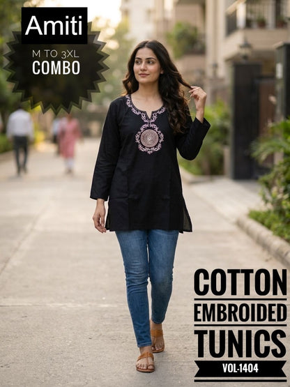 Vol 1404 Amiti Cotton Rayon Short Kurtis Wholesaler Ahmedabad