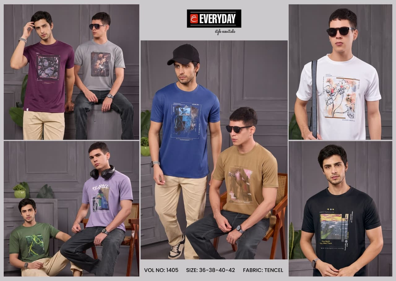 Vol 1405 Tencil Everyday Lycra Mens Tshirts Manufacturer India