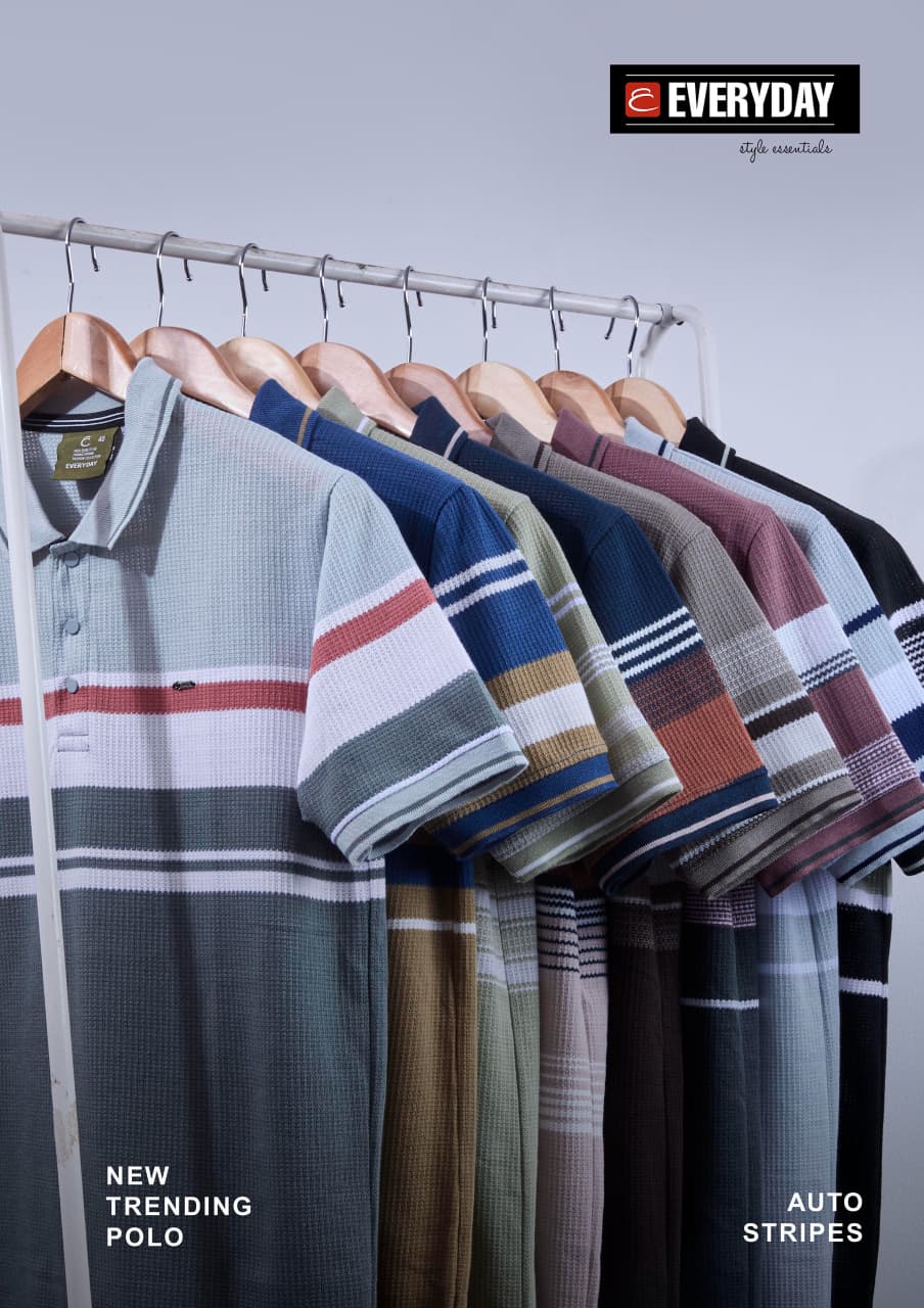 Vol 1411 Collar Everyday Auto Stripes Mens Tshirts Wholesale Price