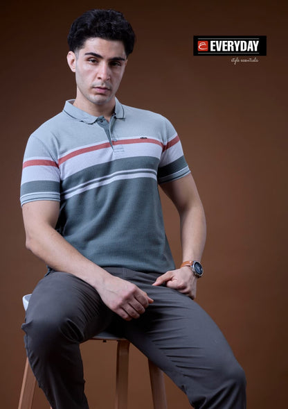 Vol 1411 Collar Everyday Auto Stripes Mens Tshirts Wholesale Price