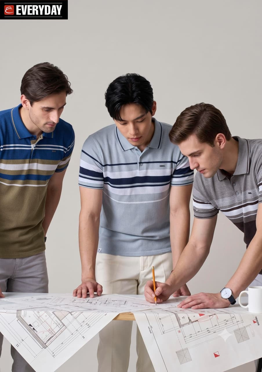Vol 1411 Collar Everyday Auto Stripes Mens Tshirts Wholesale Price
