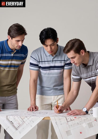 Vol 1411 Collar Everyday Auto Stripes Mens Tshirts Wholesale Price