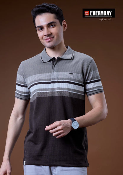 Vol 1411 Collar Everyday Auto Stripes Mens Tshirts Wholesale Price