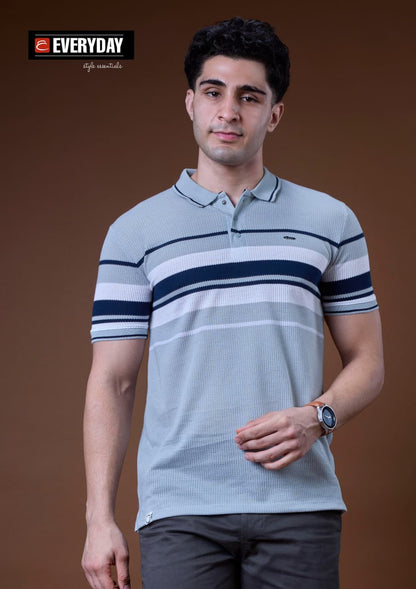 Vol 1411 Collar Everyday Auto Stripes Mens Tshirts Wholesale Price