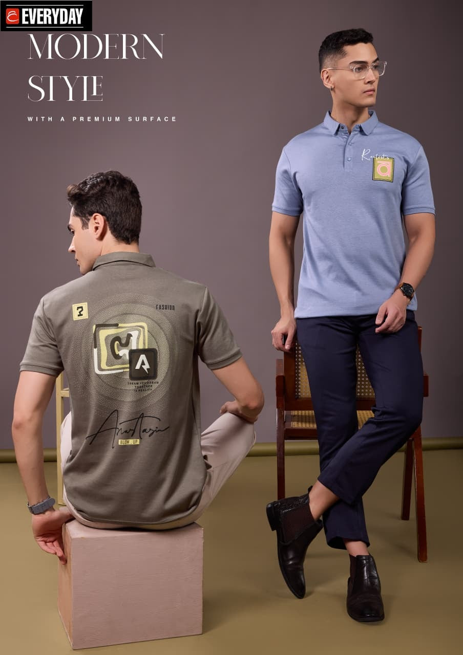 Vol 1416 Collar Everyday Canvas Mens Tshirts Wholesaler