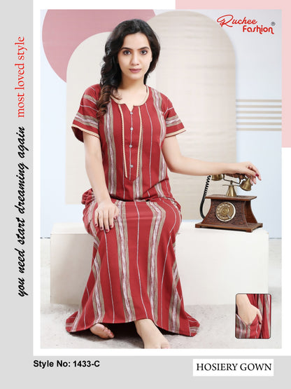 Print Vol 1433 Ruchee Fashion Hosiery Night Gowns Supplier Ahmedabad