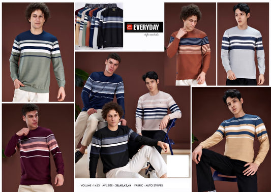 Vol 1453 Everyday Auto Stripes Mens Tshirts Wholesaler