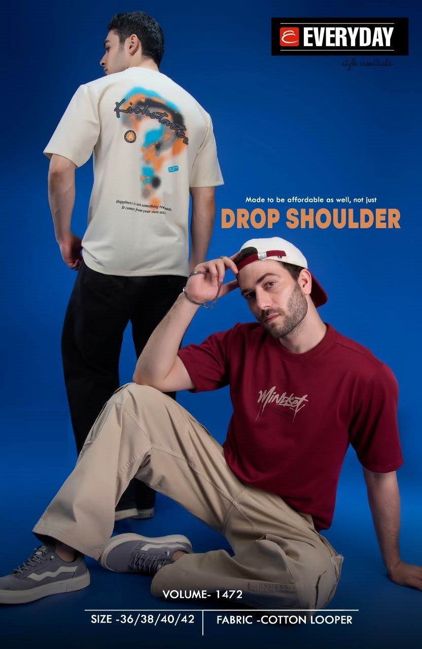 Vol 1472 Oversized Everyday Looper Mens Tshirts Wholesaler Ahmedabad