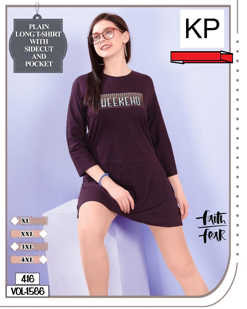 Vol 1566 Kp Cotton Women Long Tshirt Manufacturer Ahmedabad