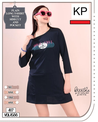 Vol 1566 Kp Cotton Women Long Tshirt Manufacturer Ahmedabad