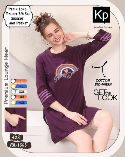 Vol 1568 Kp Cotton Biowashed Women Long Tshirt Supplier Gujarat