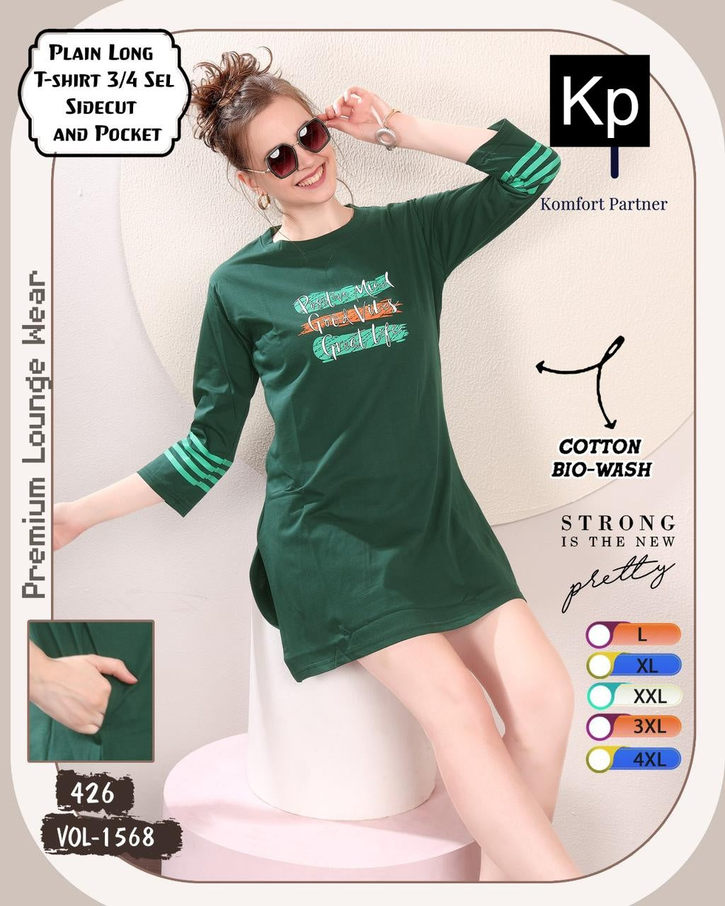 Vol 1568 Kp Cotton Biowashed Women Long Tshirt Supplier Gujarat