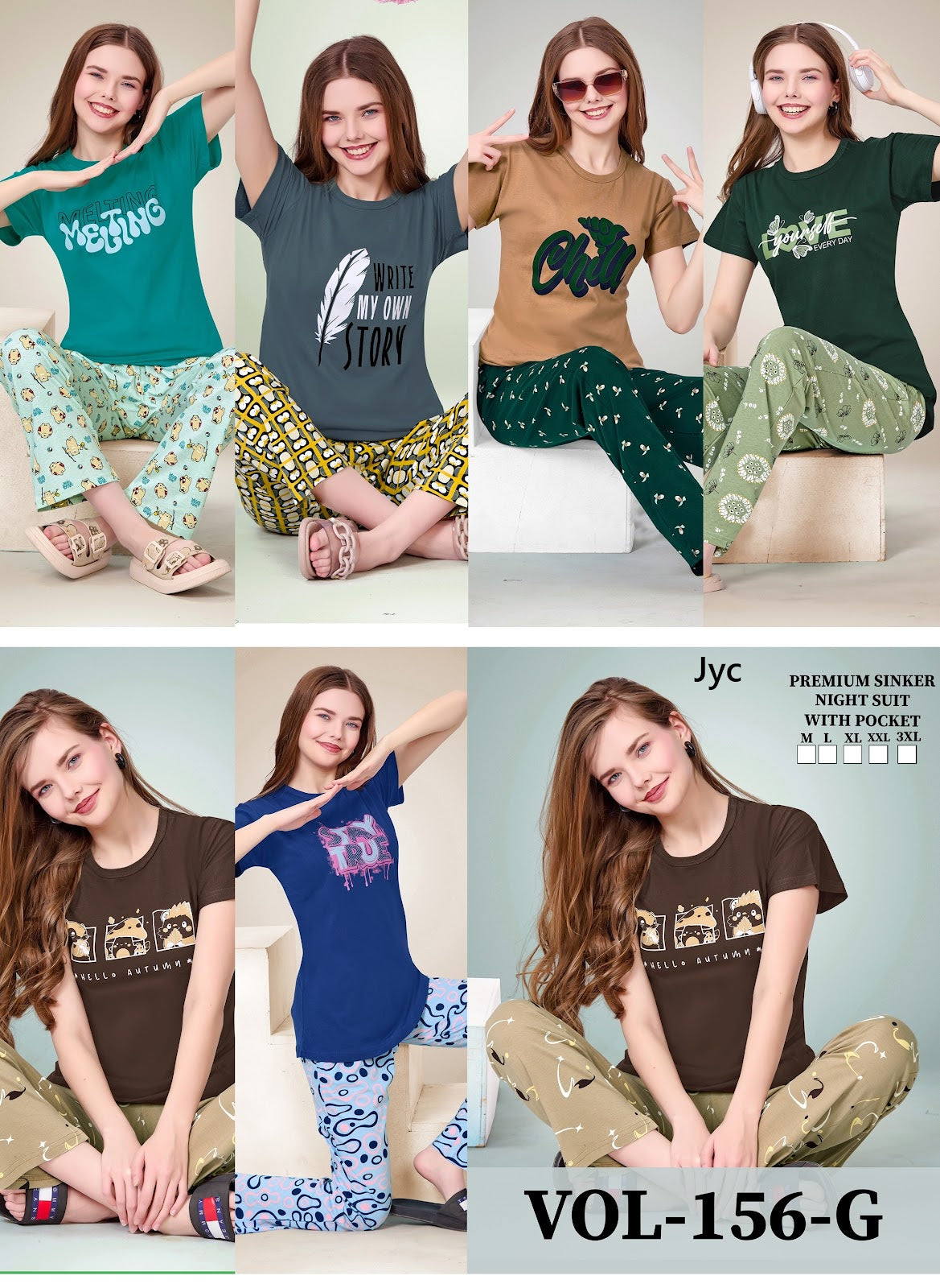 Vol 156 G Jyc Sinker Pyjama Night Suits Manufacturer Ahmedabad