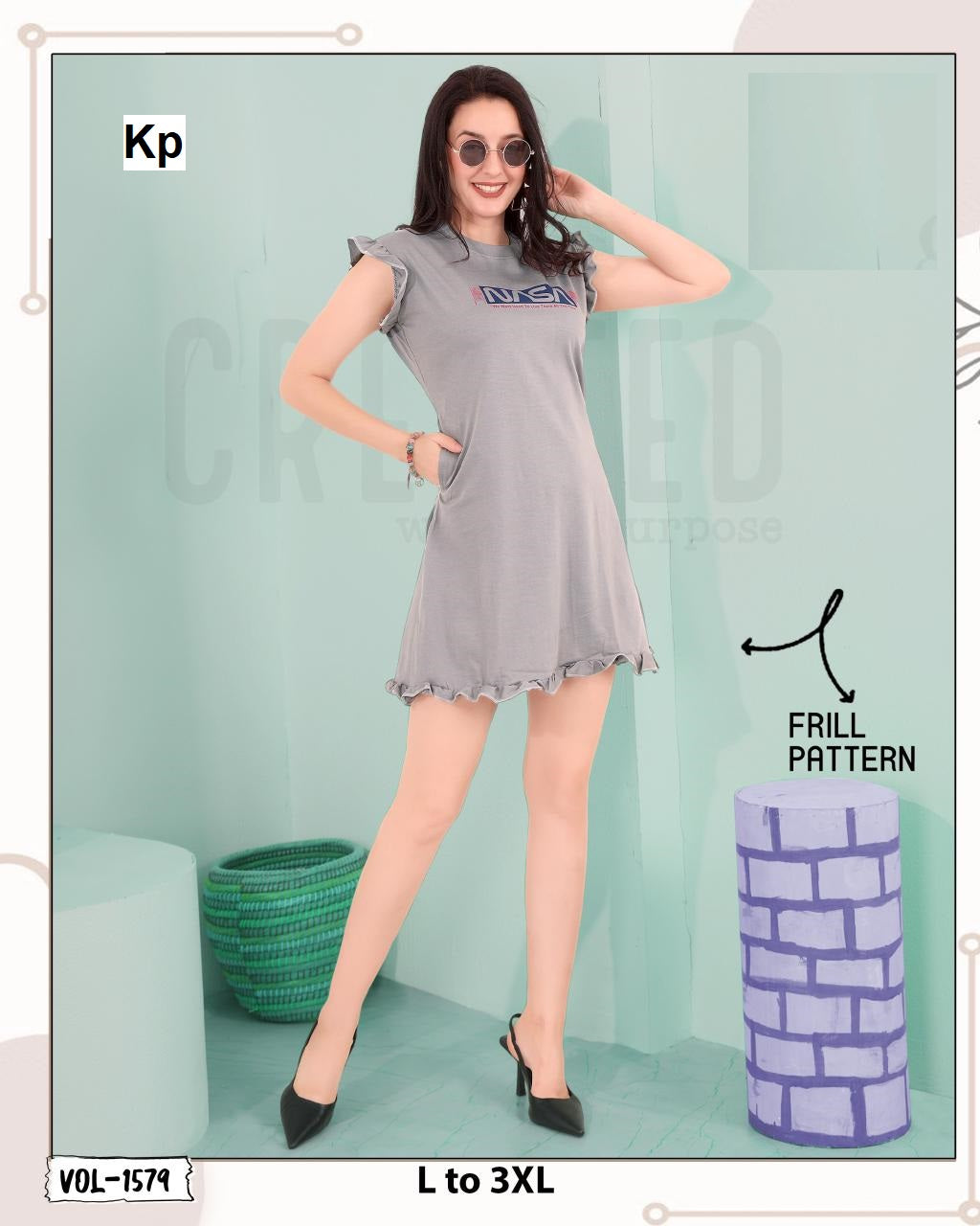 Vol 1579 Kp Cotton Women Long Tshirt Wholesale Price