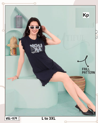 Vol 1579 Kp Cotton Women Long Tshirt Wholesale Price