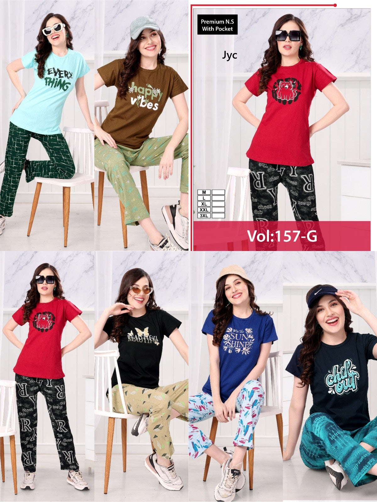 Vol 157 G Jyc Sinker Pyjama Night Suits Wholesale Rate