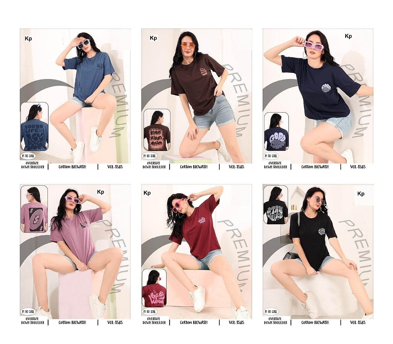 Vol 1585 Kp Cotton Women Oversized Tshirt Supplier India