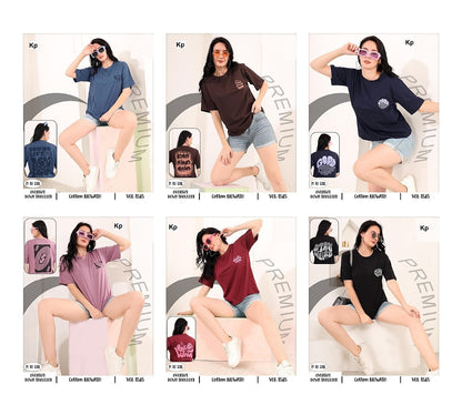 Vol 1585 Kp Cotton Women Oversized Tshirt Supplier India