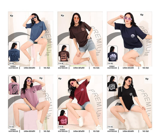 Vol 1585 Kp Cotton Women Oversized Tshirt Supplier India
