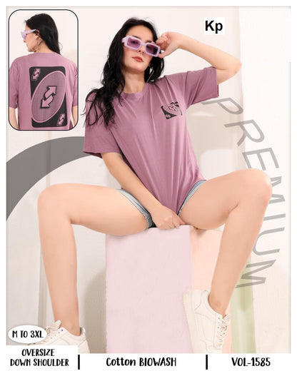 Vol 1585 Kp Cotton Women Oversized Tshirt Supplier India