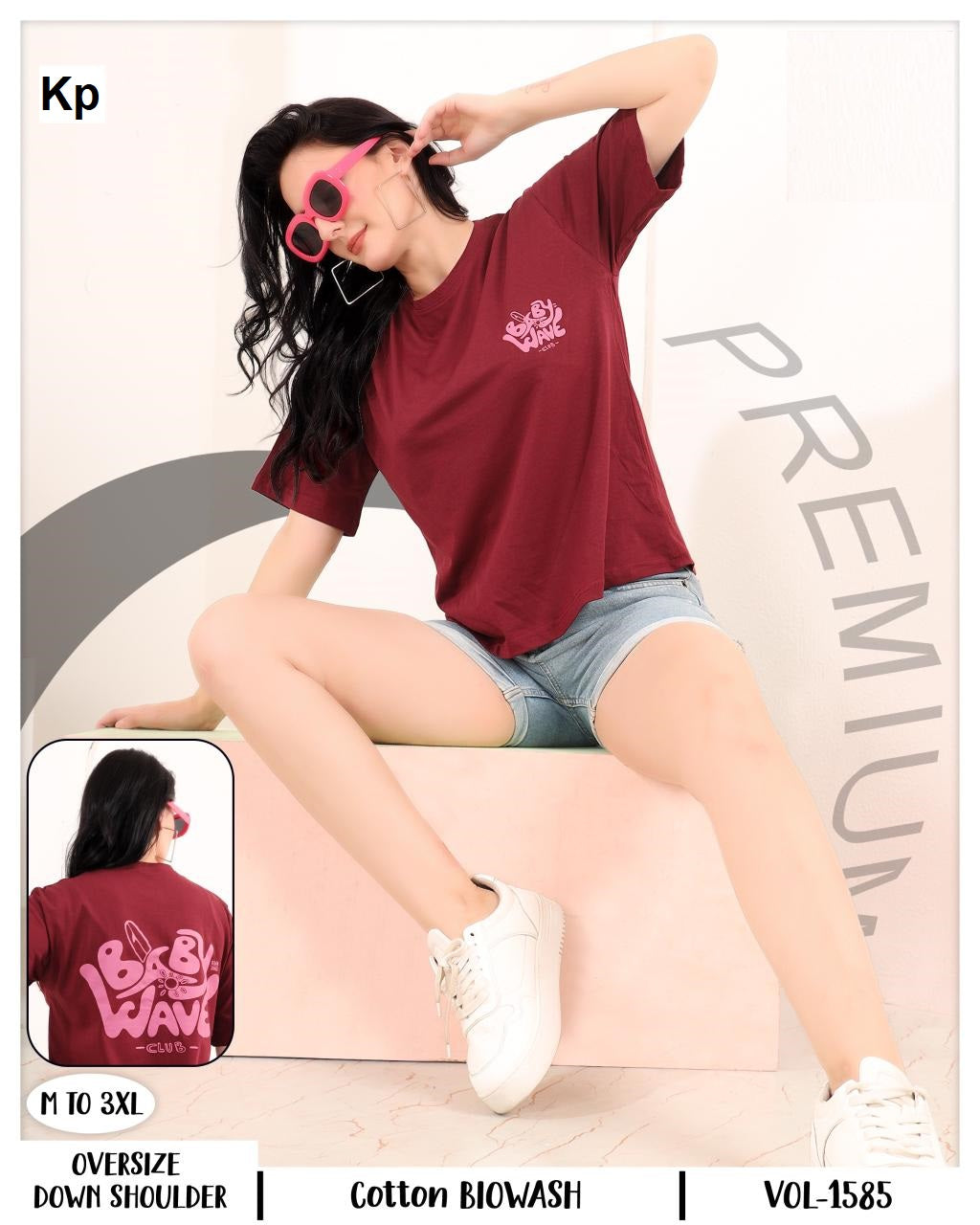 Vol 1585 Kp Cotton Women Oversized Tshirt Supplier India