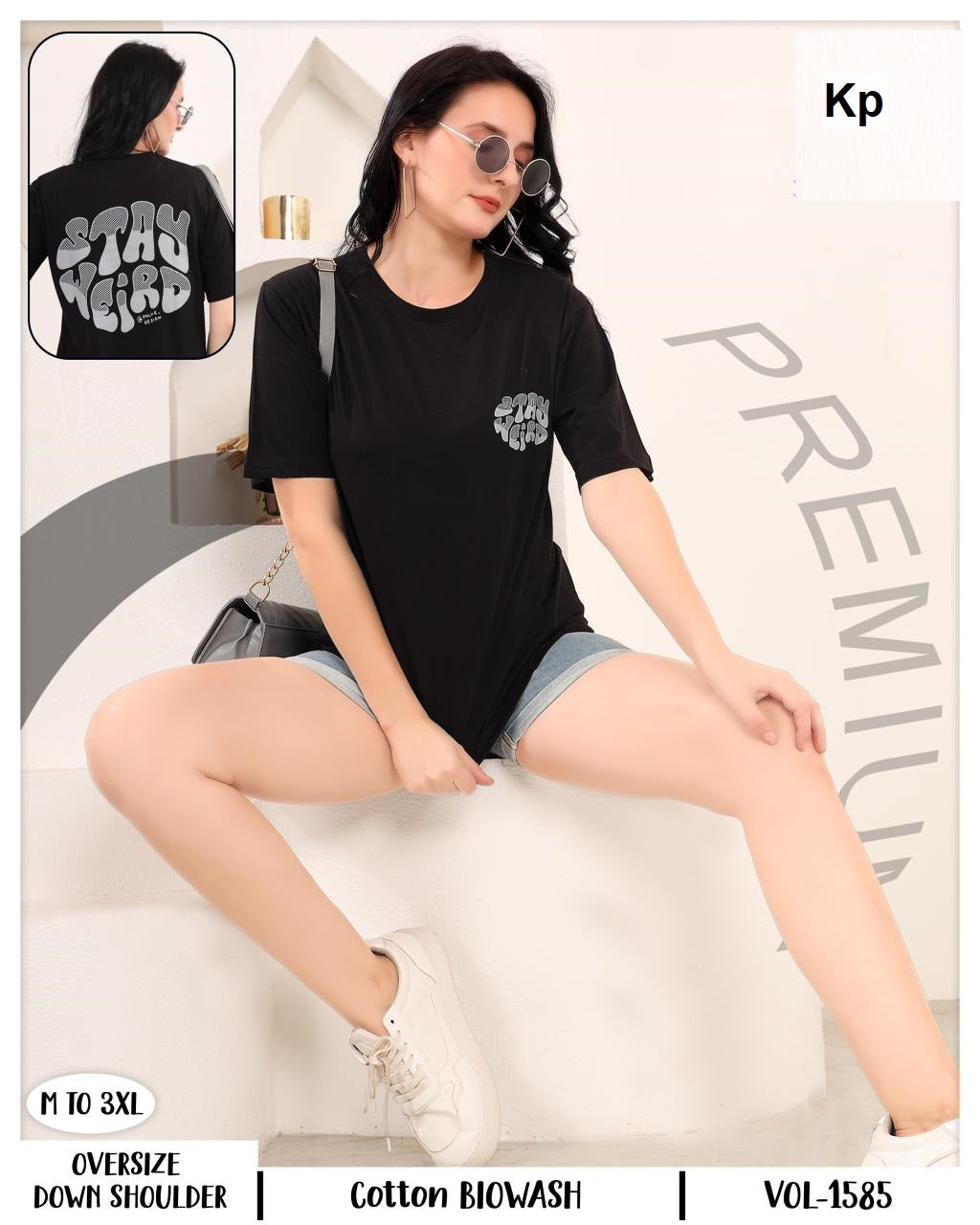 Vol 1585 Kp Cotton Women Oversized Tshirt Supplier India