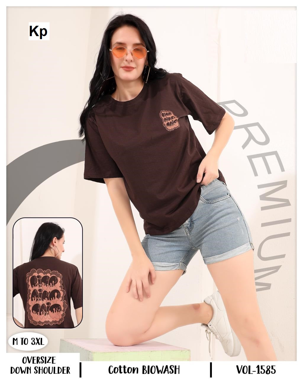 Vol 1585 Kp Cotton Women Oversized Tshirt Supplier India