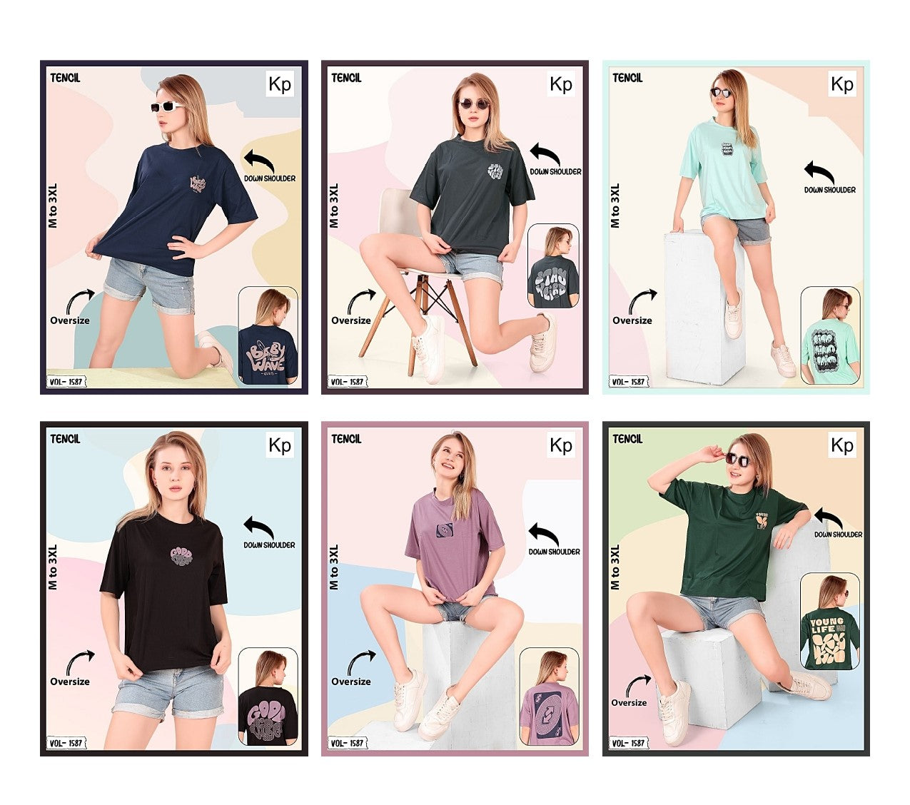 Vol 1587 Kp Tencil Women Oversized Tshirt Exporter Ahmedabad
