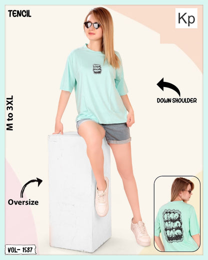 Vol 1587 Kp Tencil Women Oversized Tshirt Exporter Ahmedabad
