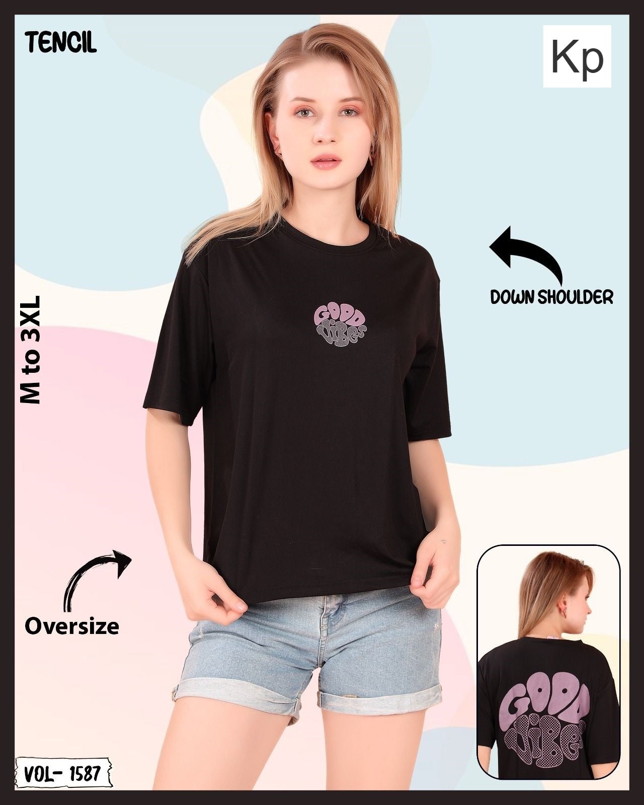 Vol 1587 Kp Tencil Women Oversized Tshirt Exporter Ahmedabad