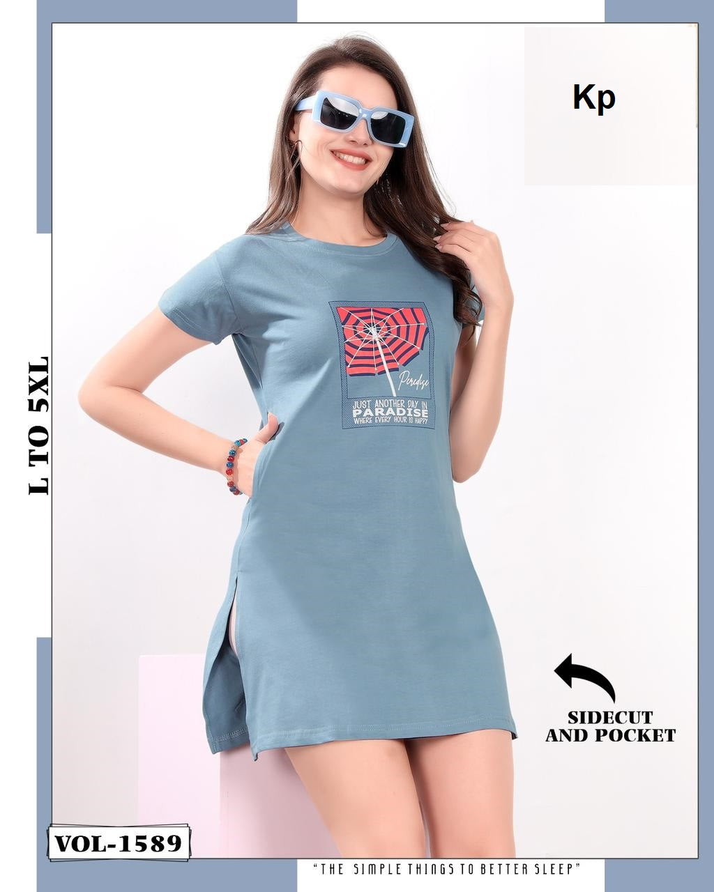 Vol 1589 Kp Cotton Women Long Tshirt Manufacturer