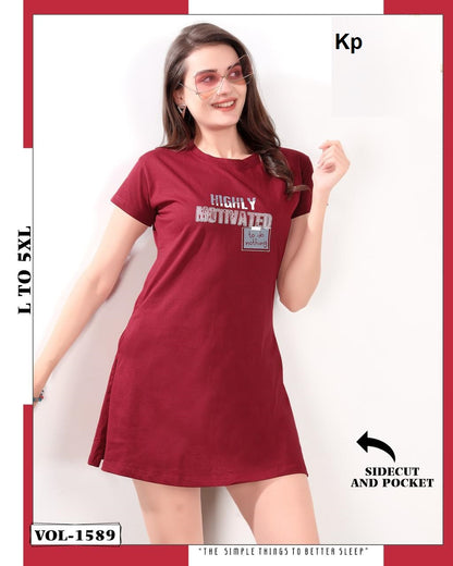 Vol 1589 Kp Cotton Women Long Tshirt Manufacturer