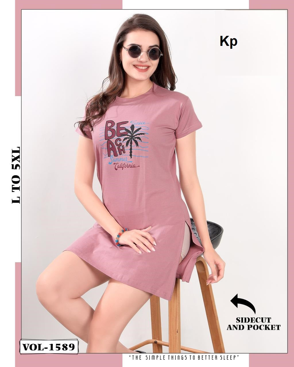 Vol 1589 Kp Cotton Women Long Tshirt Manufacturer