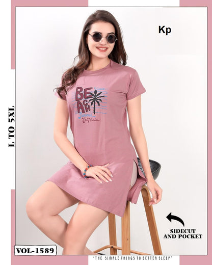 Vol 1589 Kp Cotton Women Long Tshirt Manufacturer