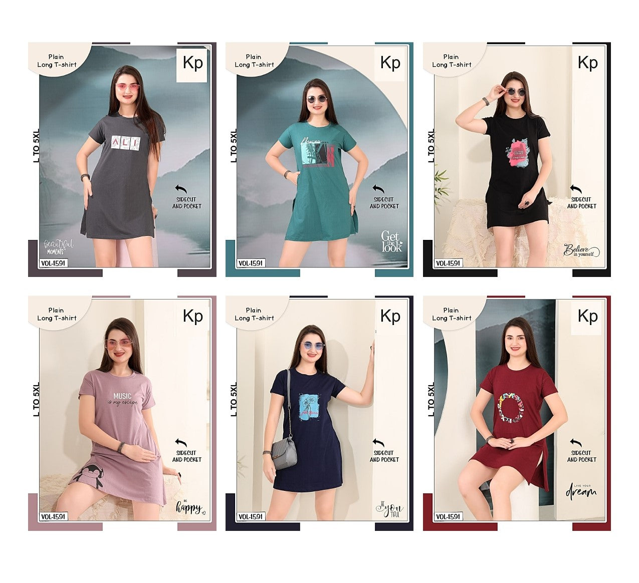 vol 1591 kp women long tshirt exporter gujarat