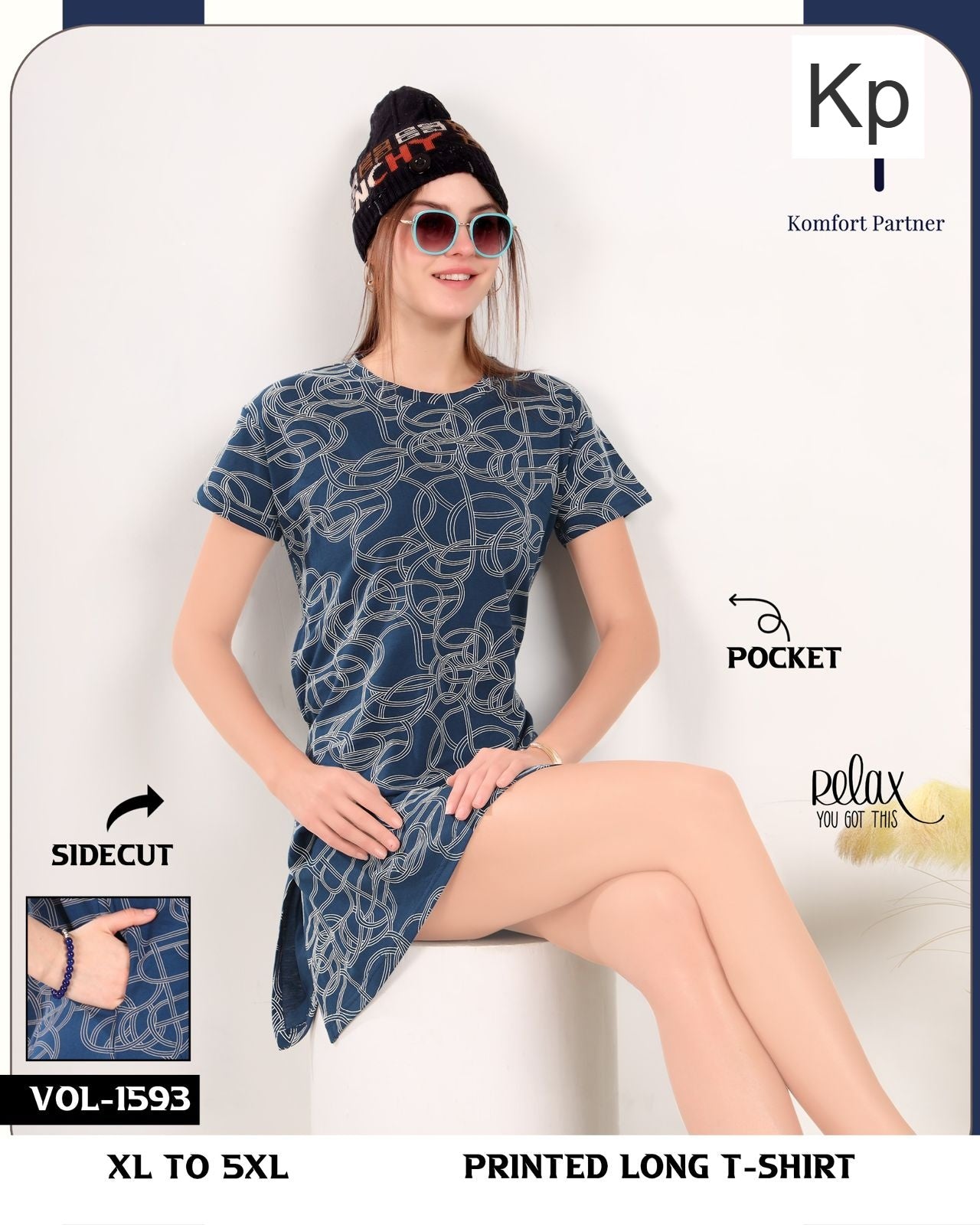 Vol 1593 Kp Cotton Women Long Tshirt Wholesale Price