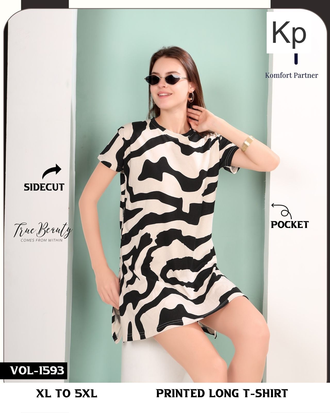 Vol 1593 Kp Cotton Women Long Tshirt Wholesale Price