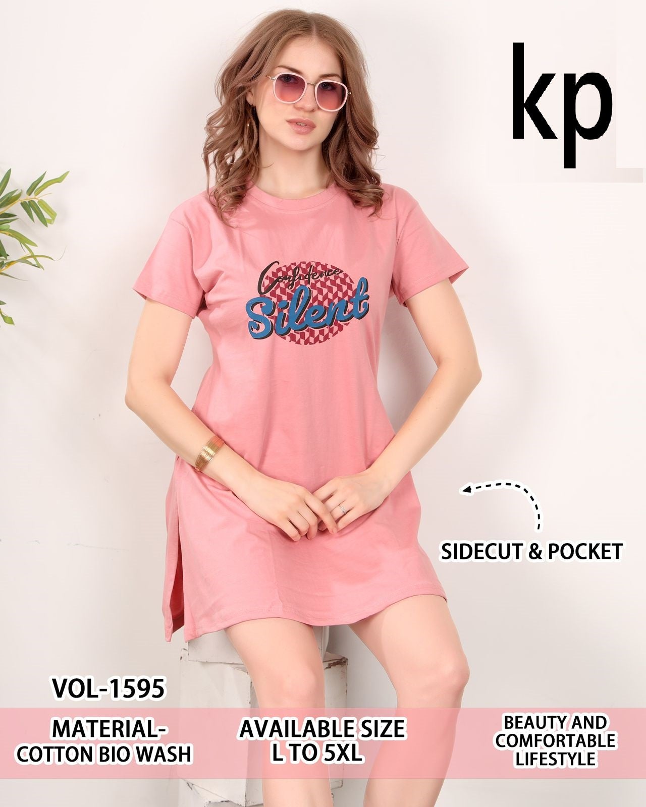 Vol 1595 Kp Cotton Biowashed Women Long Tshirt Manufacturer Gujarat