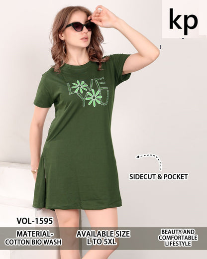 Vol 1595 Kp Cotton Biowashed Women Long Tshirt Manufacturer Gujarat