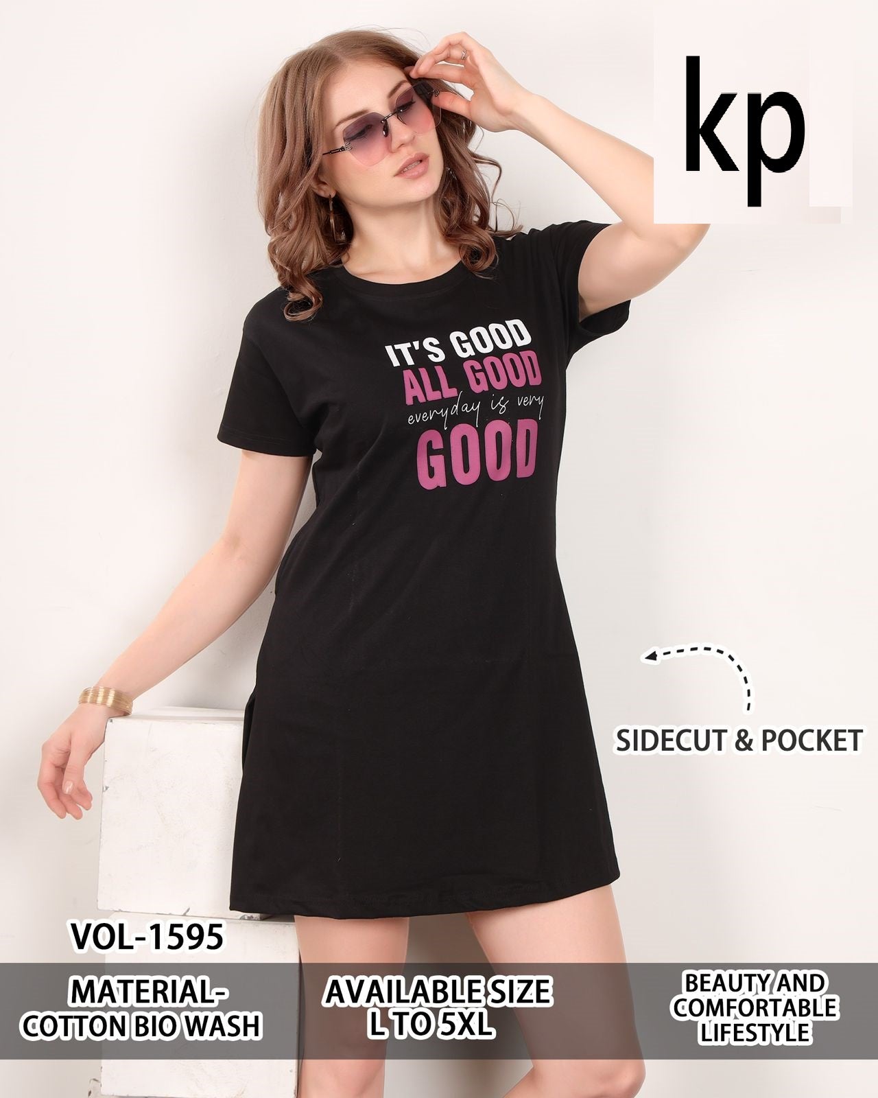 Vol 1595 Kp Cotton Biowashed Women Long Tshirt Manufacturer Gujarat