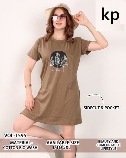 Vol 1595 Kp Cotton Biowashed Women Long Tshirt Manufacturer Gujarat