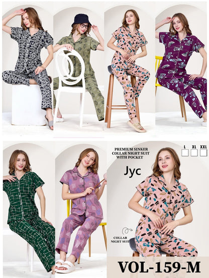 Vol 159 M Jyc Sinker Collar Night Suits Supplier Ahmedabad