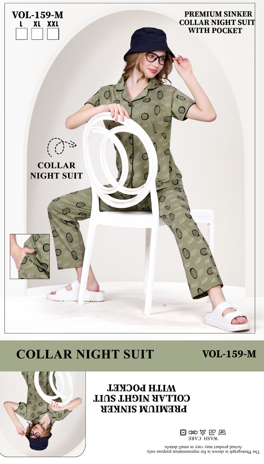 Vol 159 M Jyc Sinker Collar Night Suits Supplier Ahmedabad